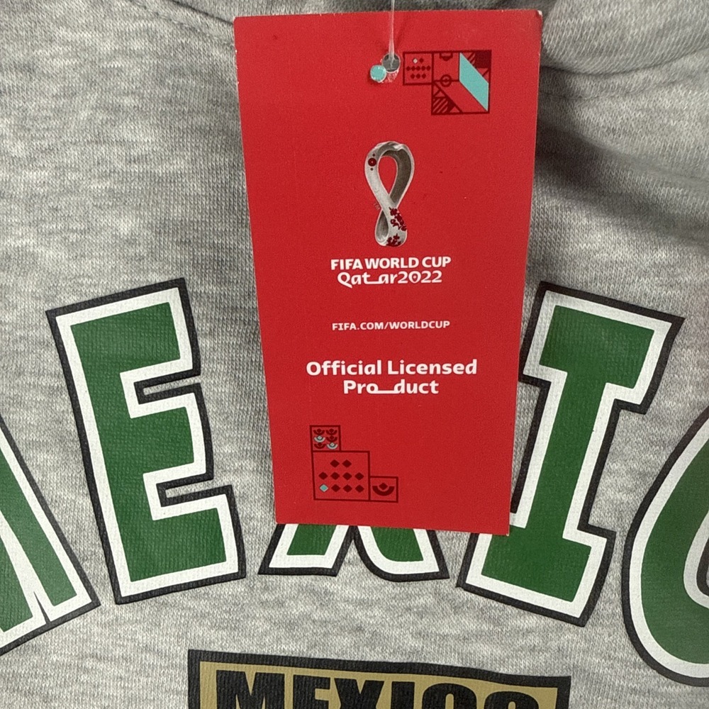FIFA World Cup 2022 Qatar Mexico Hoodie Jacket Mens Green Grey Size XL - Picture 4 of 8